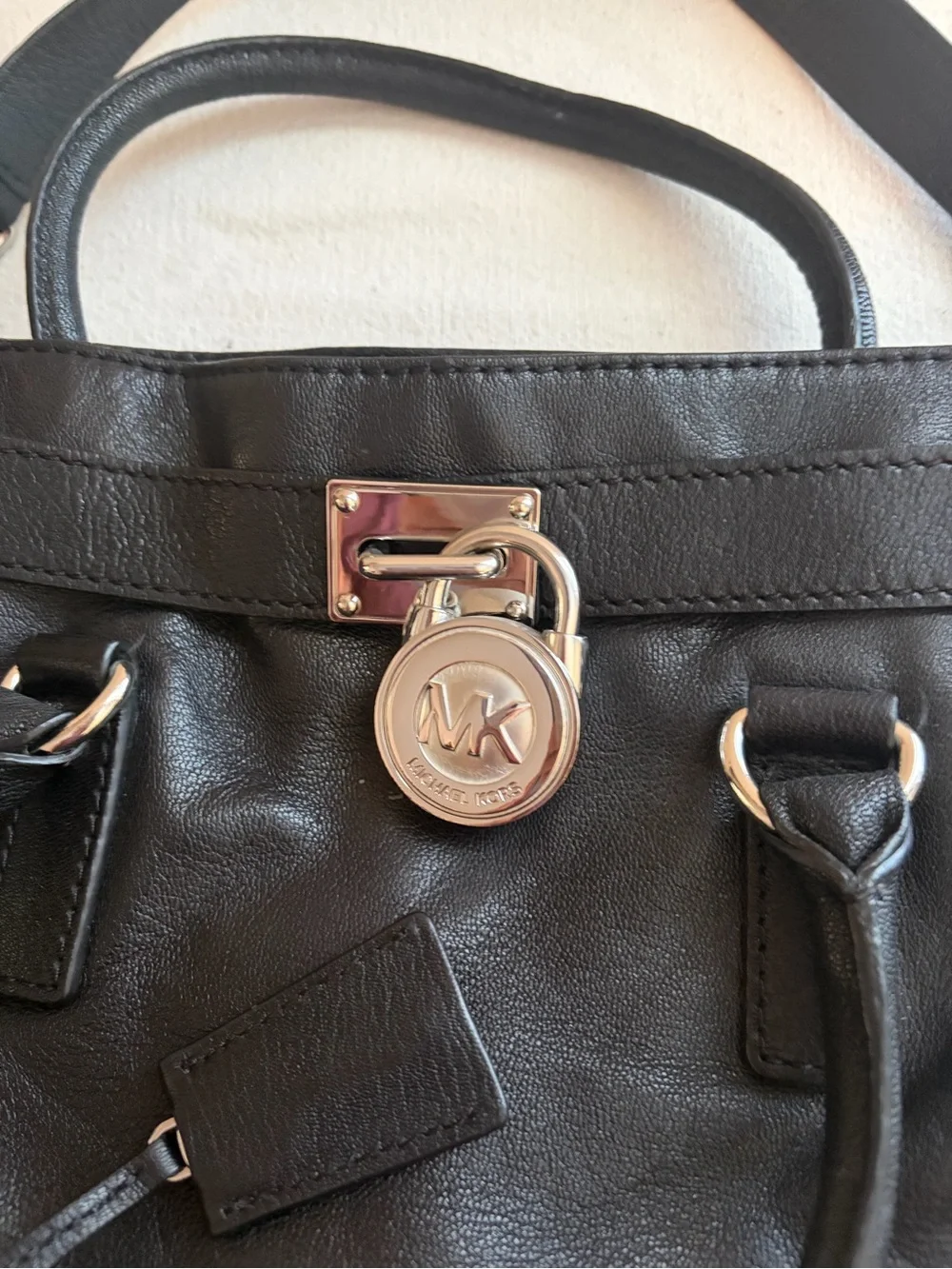 Michael Kors Black Leather  Bag with Chain Straps